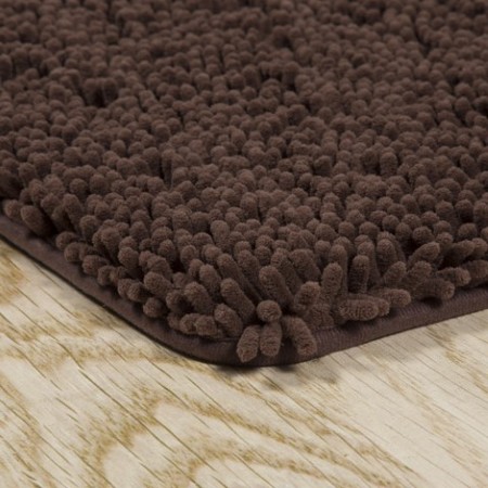 Hastings Home Hastings Home Memory Foam Shag Bath Mat 2-feet by 5-feet - Chocolate 671544TTB